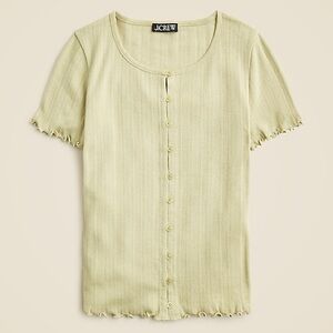 J. Crew Pointelle short-sleeve knit cardigan